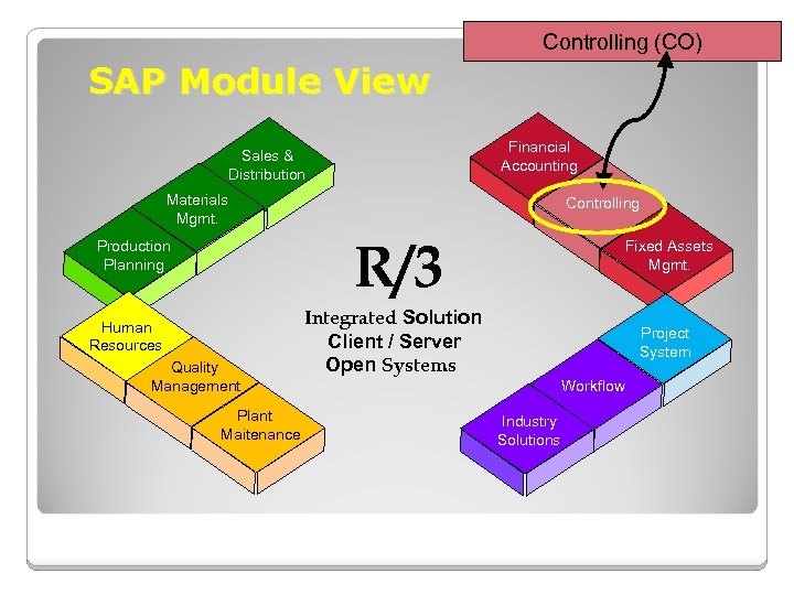 Controlling (CO) SAP Module View Financial Accounting Sales & Distribution Materials Mgmt. Controlling R/3