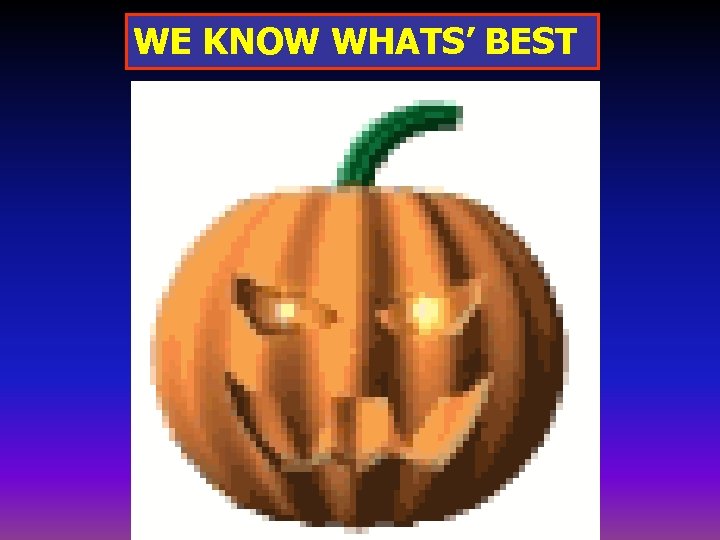 WE KNOW WHATS’ BEST 