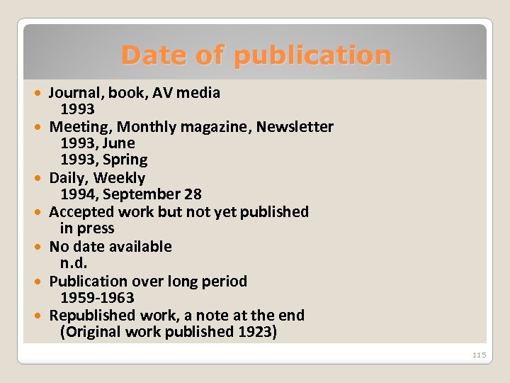 Date of publication Journal, book, AV media 1993 Meeting, Monthly magazine, Newsletter 1993, June