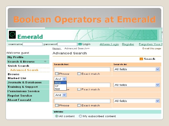 Boolean Operators at Emerald 20 