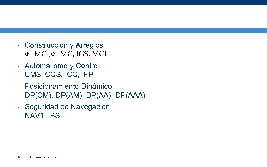 Notaciones de Maquinaria • Construcción y Arreglos +LMC , -LMC, IGS, MCH • Automatismo