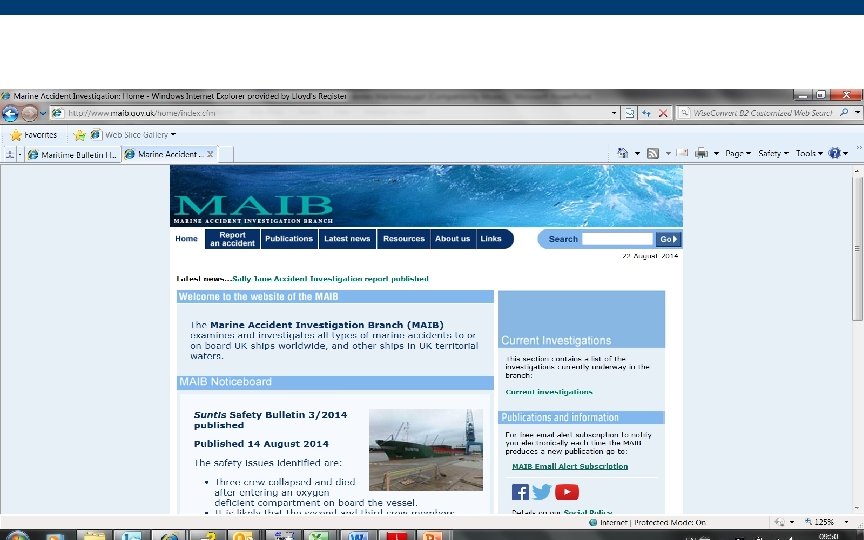 Revisión e Investigación de Accidentes Marine Training Services 