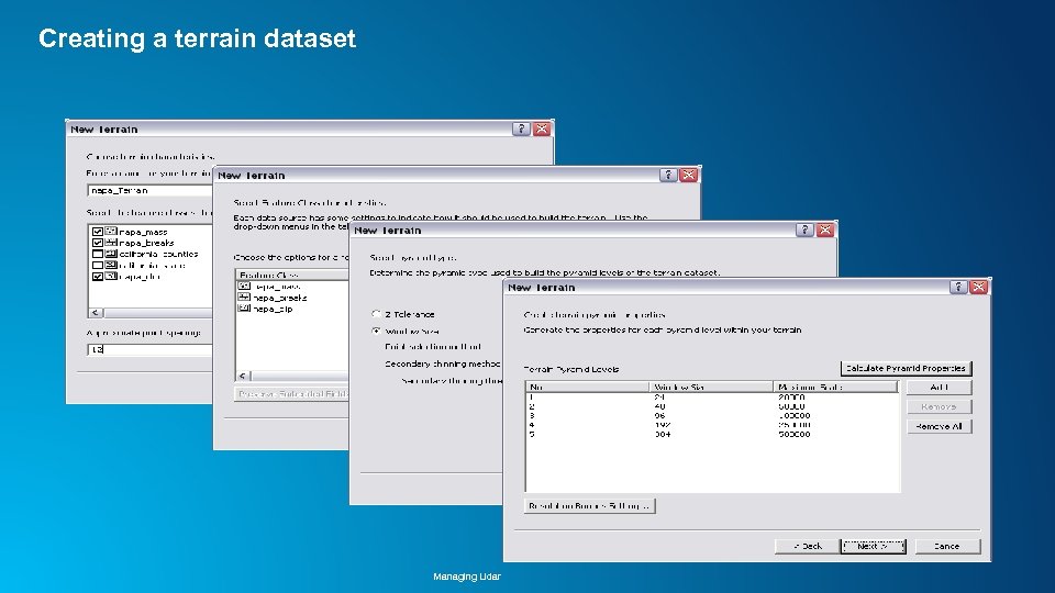 Creating a terrain dataset Managing Lidar 