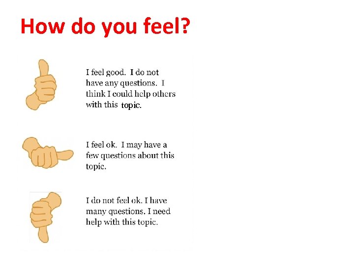 How do you feel? topic. 