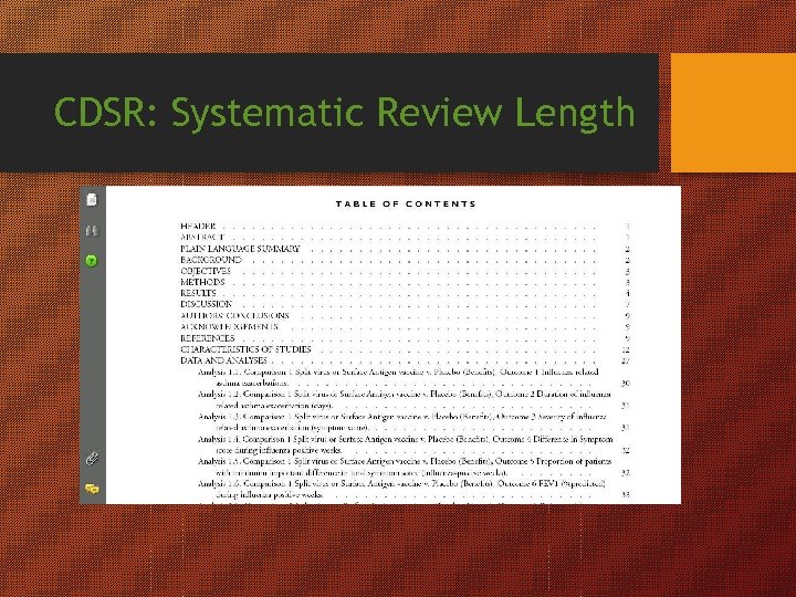 CDSR: Systematic Review Length 