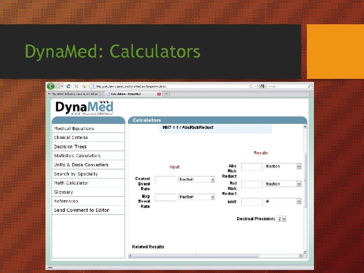 Dyna. Med: Calculators 