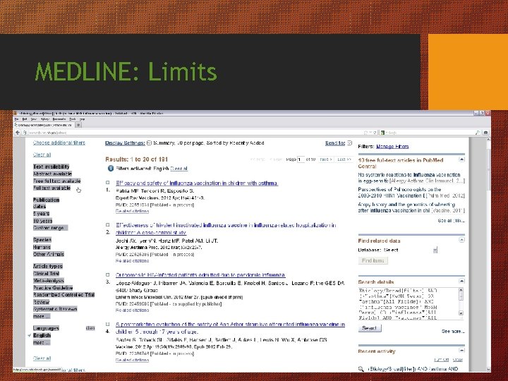 MEDLINE: Limits 