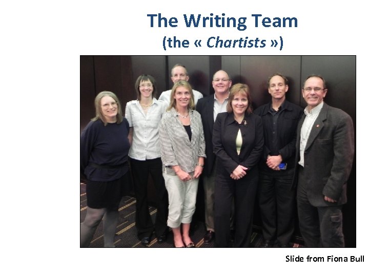 The Writing Team (the « Chartists » ) Slide from Fiona Bull 