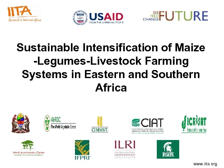 Sustainable Intensification of Maize -Legumes-Livestock Farming Systems in Eastern and Southern Africa www. iita.
