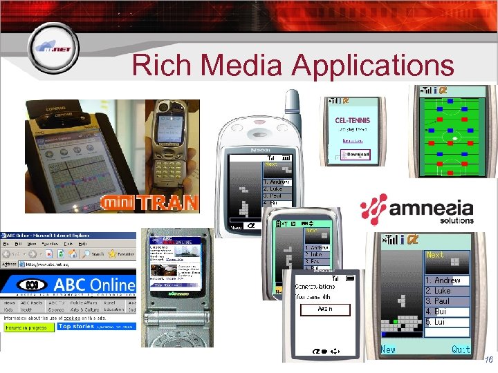 Rich Media Applications 16 