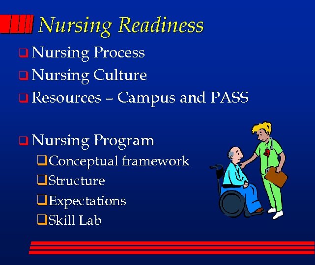 Nursing Readiness q Nursing Process q Nursing Culture q Resources – Campus and PASS