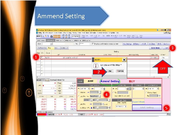 Ammend Setting 3 1 OFF 2 4 5 