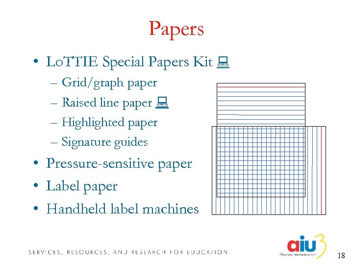 Papers • Lo. TTIE Special Papers Kit – Grid/graph paper – Raised line paper