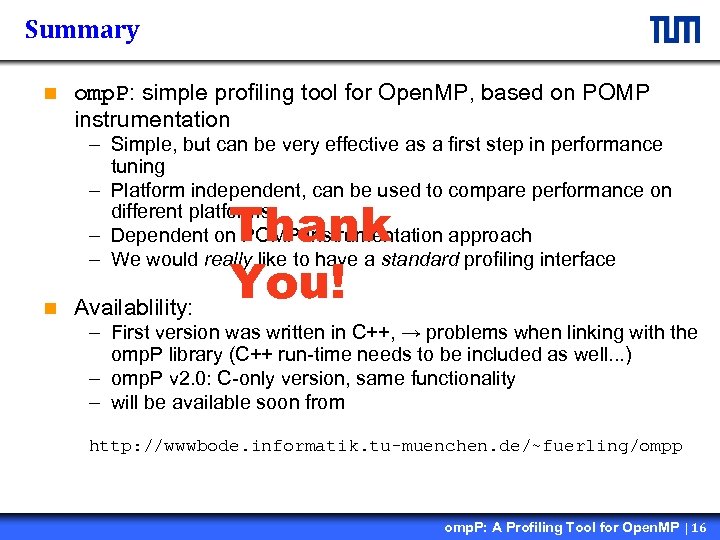 Summary n omp. P: simple profiling tool for Open. MP, based on POMP instrumentation