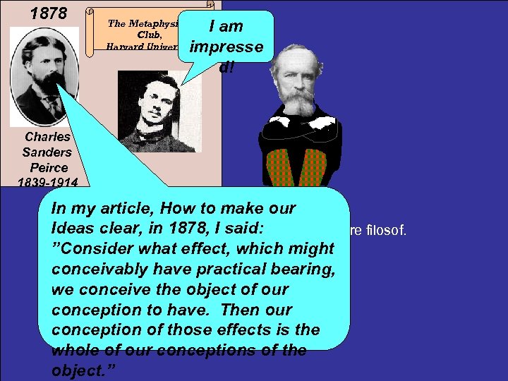 1878 I am impresse d! The Metaphysical Club, Harvard University Charles Sanders Peirce 1839