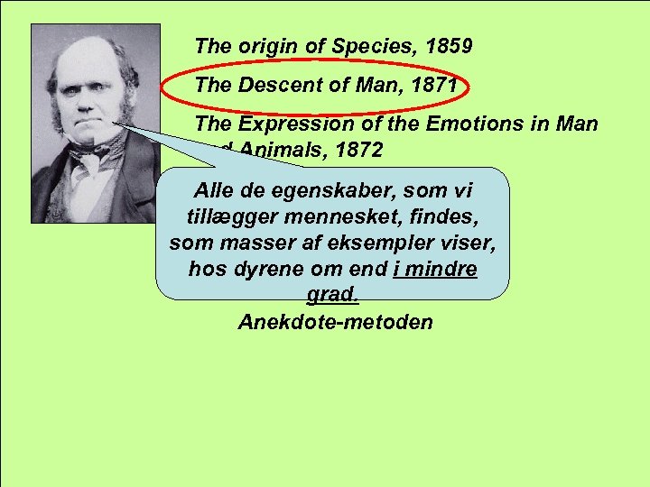 The origin of Species, 1859 The Descent of Man, 1871 The Expression of the