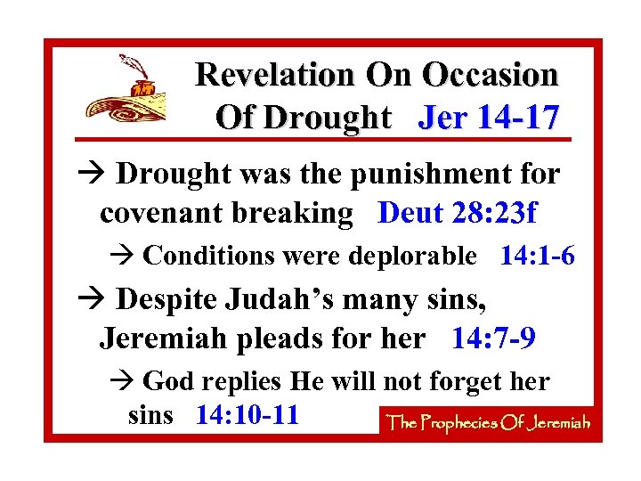 Revelation On Occasion Of Drought Jer 14 -17 à Drought was the punishment for