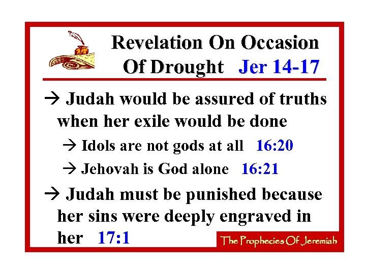 Revelation On Occasion Of Drought Jer 14 -17 à Judah would be assured of