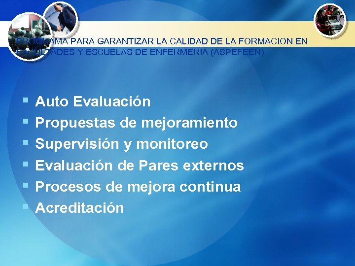PROGRAMA PARA GARANTIZAR LA CALIDAD DE LA FORMACION EN FACULTADES Y ESCUELAS DE ENFERMERIA