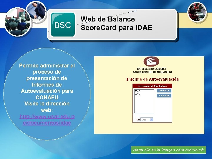 Web de Balance Recursos Multimedia BSC Score. Card para IDAE Permite administrar el proceso