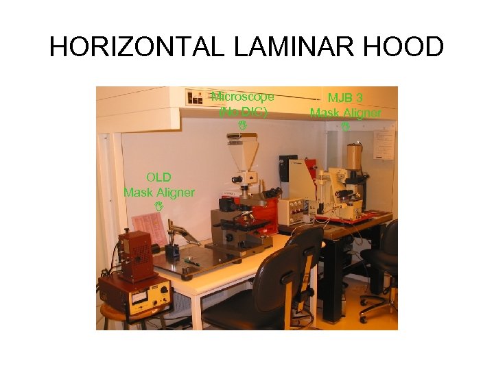 HORIZONTAL LAMINAR HOOD Microscope (No DIC) I OLD Mask Aligner I MJB 3 Mask