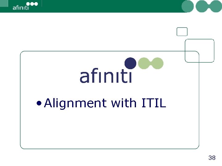  • Alignment with ITIL 38 