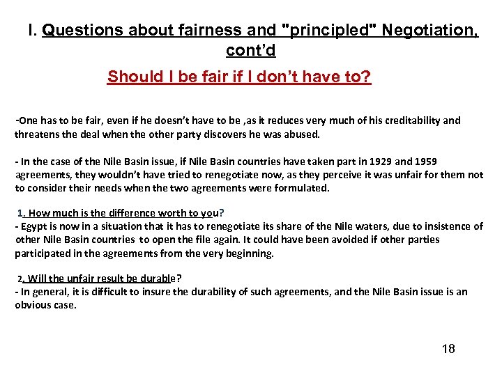 I. Questions about fairness and 