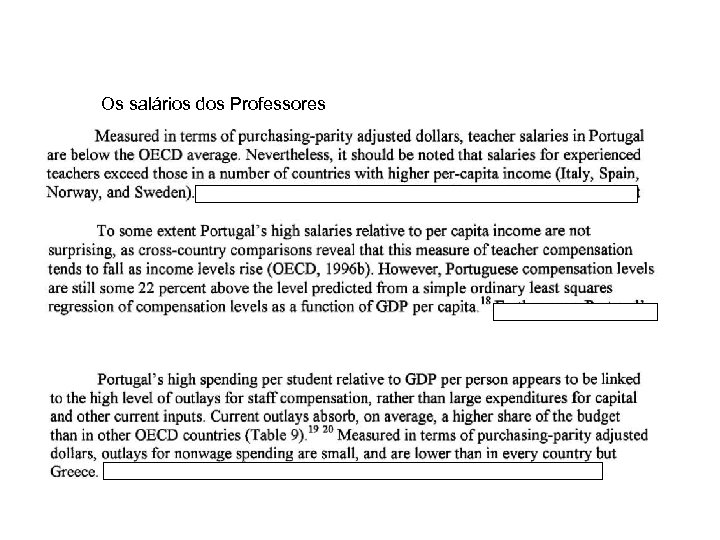 Os salários dos Professores 