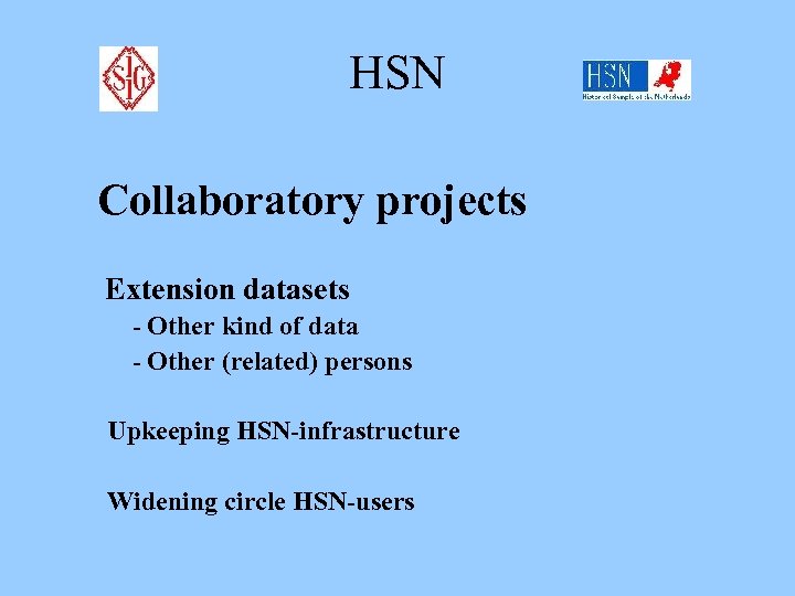 HSN Collaboratory projects Extension datasets - Other kind of data - Other (related) persons