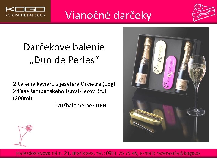 Panettone Vianočné darčeky Darčekové balenie „Duo de Perles“ 2 balenia kaviáru z jesetera Oscietre