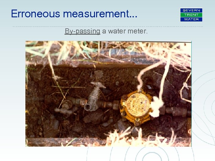 Erroneous measurement. . . By-passing a water meter. 