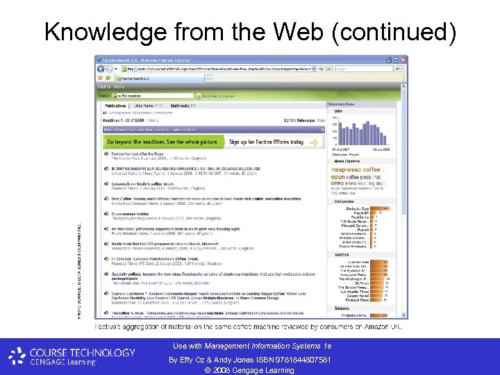 Knowledge from the Web (continued) Use with Management Information Systems 1 e By Effy