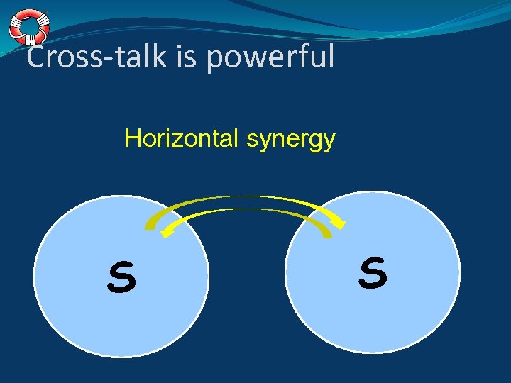 Cross-talk is powerful Horizontal synergy S S S 