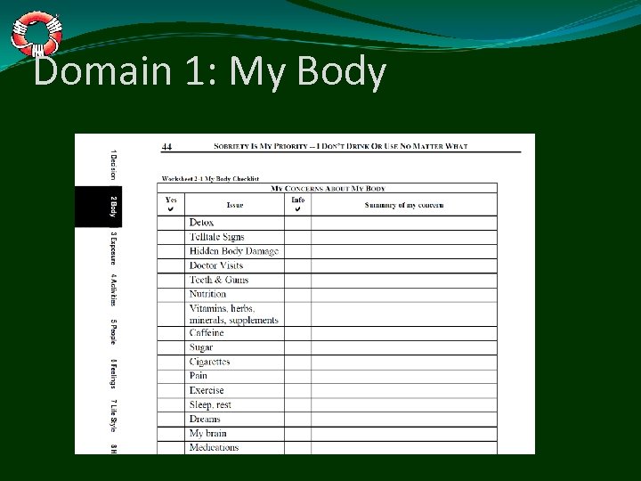 Domain 1: My Body 