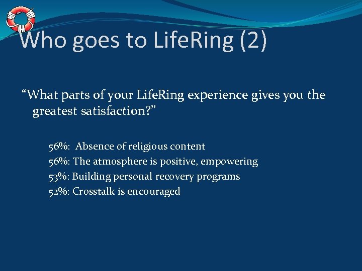 Who goes to Life. Ring (2) “What parts of your Life. Ring experience gives