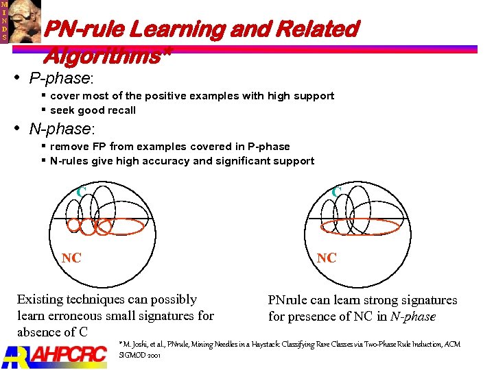 M I N D S PN-rule Learning and Related Algorithms* P-phase: § cover most