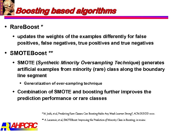 M I N D S Boosting based algorithms Rare. Boost * w updates the