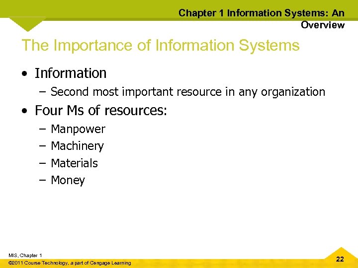 Chapter 1 Information Systems: An Overview The Importance of Information Systems • Information –