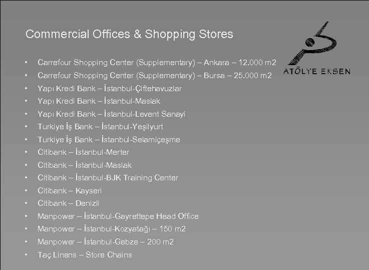 Commercial Offices & Shopping Stores • Carrefour Shopping Center (Supplementary) – Ankara – 12.