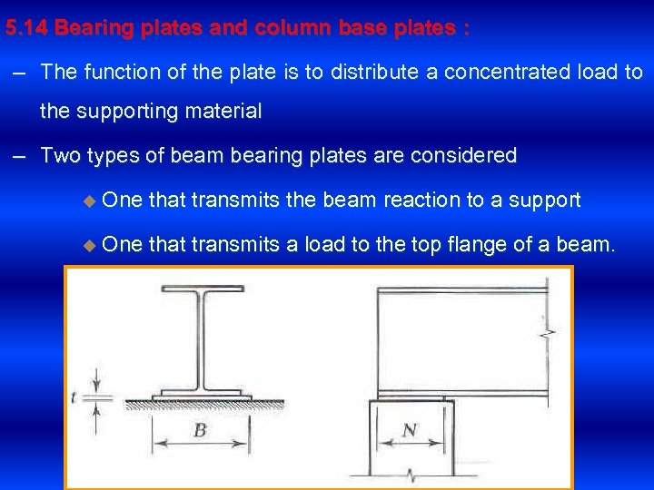 5. 14 Bearing plates and column base plates : – The function of the