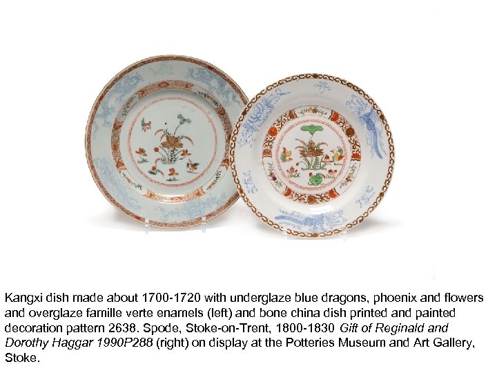 Kangxi dish made about 1700 -1720 with underglaze blue dragons, phoenix and flowers and
