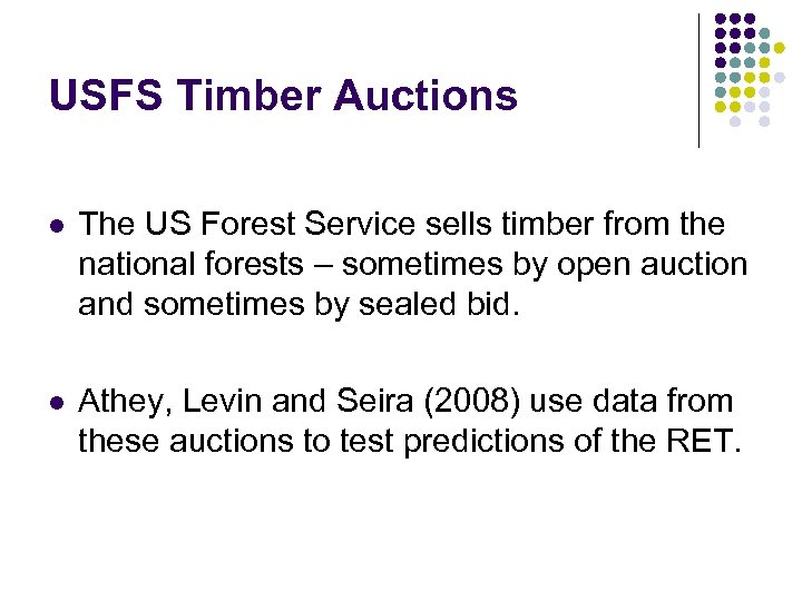 USFS Timber Auctions l The US Forest Service sells timber from the national forests