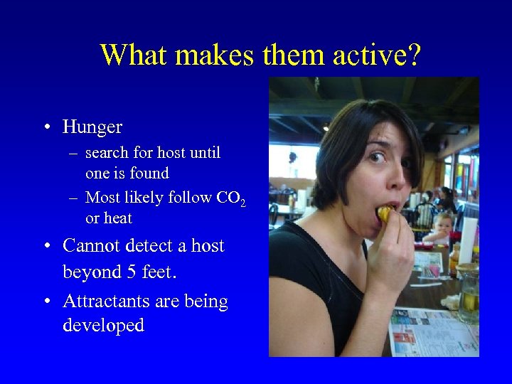 What makes them active? • Hunger – search for host until one is found