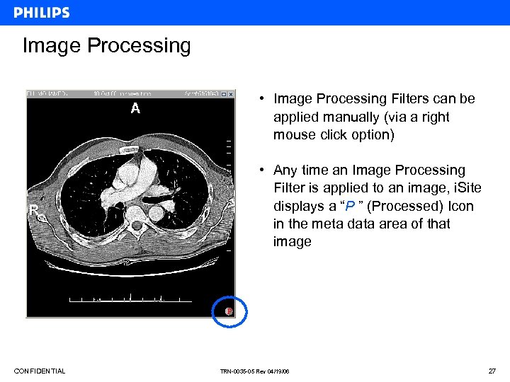 Image Processing • Image Processing Filters can be applied manually (via a right mouse