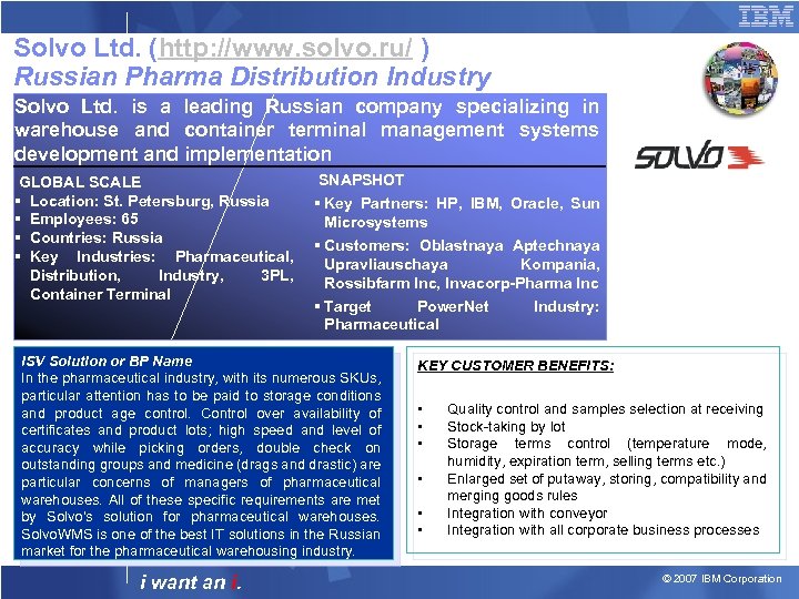 Solvo Ltd. (http: //www. solvo. ru/ ) Russian Pharma Distribution Industry Solvo Ltd. is