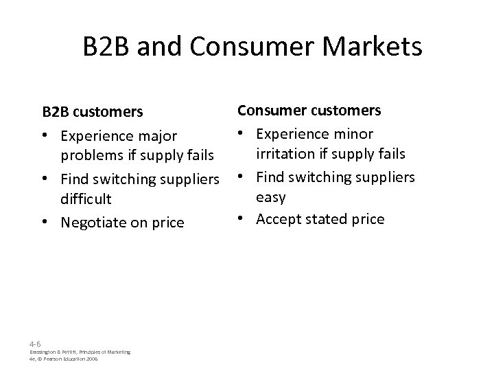 B 2 B and Consumer Markets B 2 B customers • Experience major problems