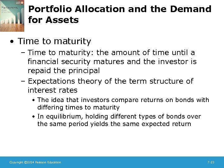 Portfolio Allocation and the Demand for Assets • Time to maturity – Time to