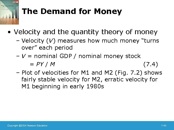 The Demand for Money • Velocity and the quantity theory of money – Velocity