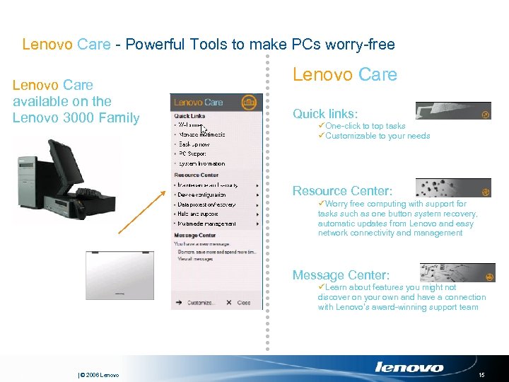 Lenovo Care - Powerful Tools to make PCs worry-free Lenovo Care available on the