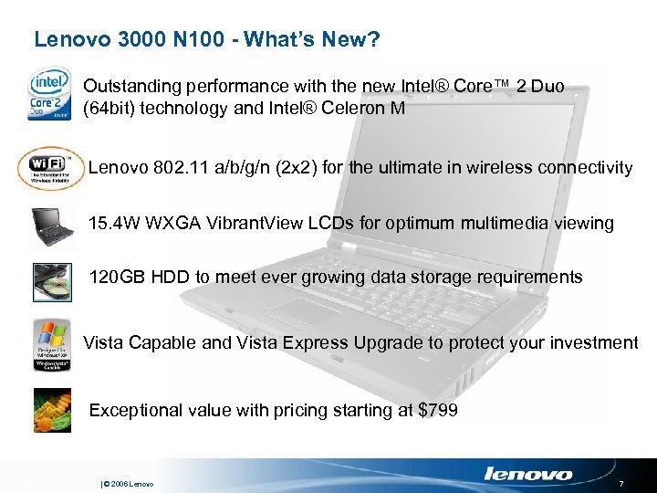 Lenovo 3000 N 100 - What’s New? Outstanding performance with the new Intel® Core™